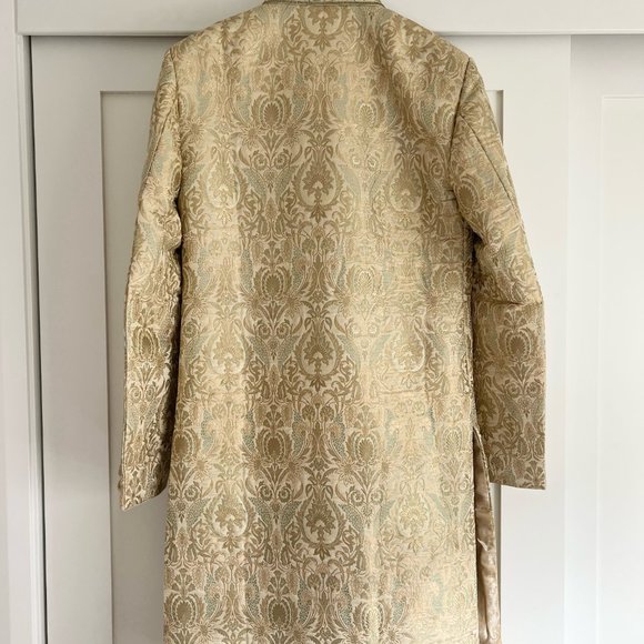 Men's Gold/ Green Sherwani for Wedding/Events - Picture 6 of 6